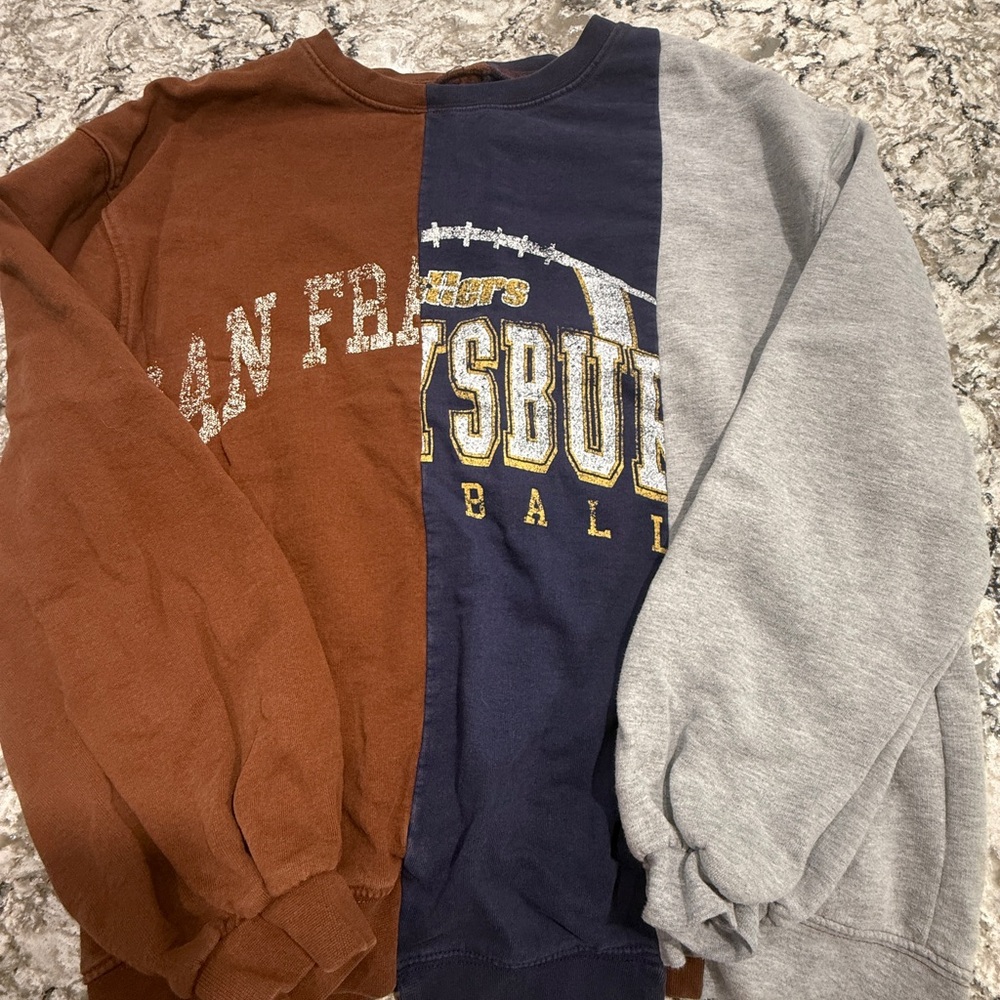 Urban Outfitters Brown and Gray Split Sweatshirt
